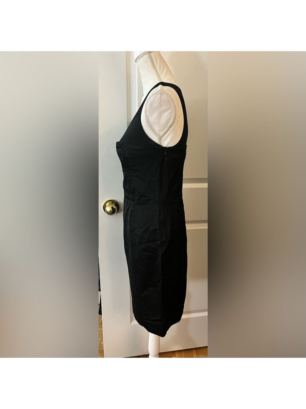 Liu Jo Black Satin Ruched Bodice Cocktail Dress IT 40 US 4 Perfect Condition - Picture 4 of 12